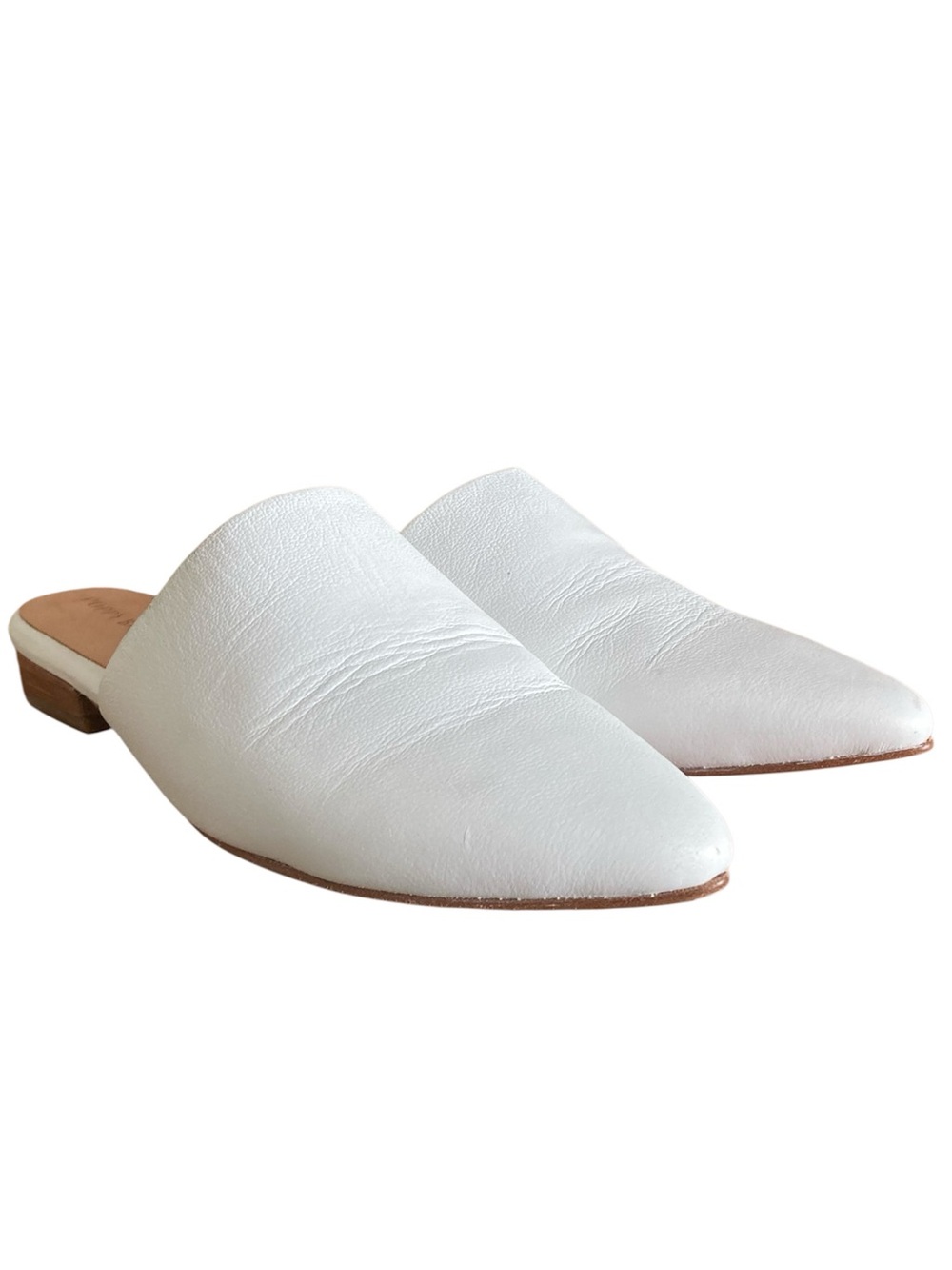 Poppy Barley Market Mule White Leather